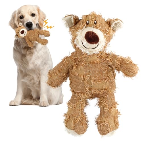 Hundespielzeug Unzerstörbar, Unbreakable Bear Dog Toy, Plüsch Stoff Spielzeug für Hund, Robust Hundekauspielzeug für Welpen, kleine, mittlere, große Hunde, 2025 Hunde Kuscheltier von Henjunu