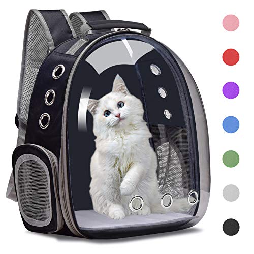 Henkelion Rucksack/Tragetasche für kleine und mittelgroße Hunde und Katzen, Weltraumkapsel für Wandern, Reisen, Fluggesellschaften zugelassen, Schwarz von Henkelion