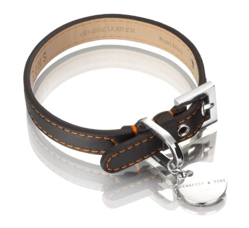 Hennessy & Sons 71005/45 Hundehalsband Sailor, S, 20-27 cm, schwarz/orange von Hennessy & Sons