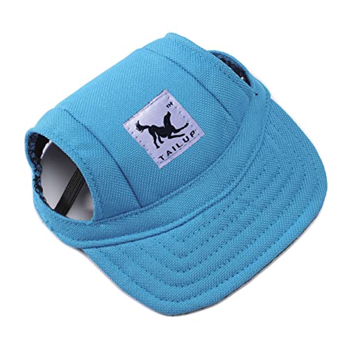 Baseballmütze für Haustiere, Hunde Mütze Basecap Outdoor Sport Sonnenschutz Sunbonnet Sommer Reise Hut Baseballkappe Sonnenhüte Hundemütze mit Ohrlöchern und Verstellbarem Kinnriemen,Blau,S von Herbests