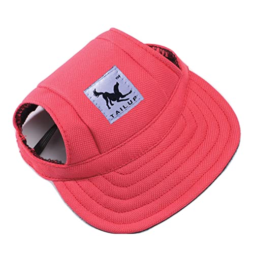 Baseballmütze für Haustiere, Hunde Mütze Basecap Outdoor Sport Sonnenschutz Sunbonnet Sommer Reise Hut Baseballkappe Sonnenhüte Hundemütze mit Ohrlöchern und Verstellbarem Kinnriemen,Rot,XL von Herbests