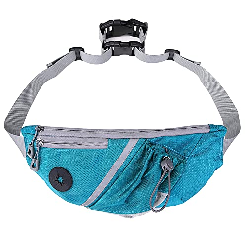 Herbests Hundeleine Hundehalsband Leine Gürteltasche Set Hands Free Unisex Tasche Verstellbarer Tragbare Große Kapazität Haustiere Supplies für Draussen Hunde Spaziergang Hundetraining Joggen Blau von Herbests