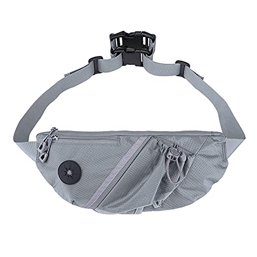 Herbests Hundeleine Hundehalsband Leine Gürteltasche Set Hands Free Unisex Tasche Verstellbarer Tragbare Große Kapazität Haustiere Supplies für Draussen Hunde Spaziergang Hundetraining Joggen Grau von Herbests