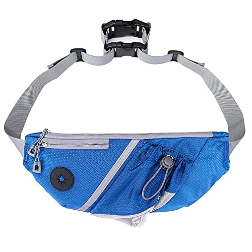 Herbests Hundeleine Hundehalsband Leine Gürteltasche Set Hands Free Unisex Tasche Verstellbarer Tragbare Große Kapazität Haustiere Supplies für Draussen Hunde Spaziergang Hundetraining Joggen Blau von Herbests