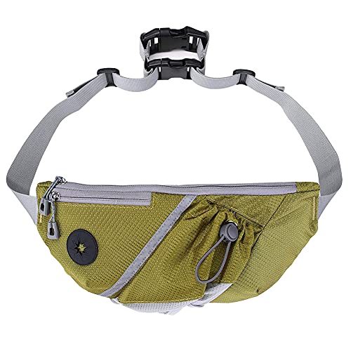 Herbests Hundeleine Hundehalsband Leine Gürteltasche Set Hands Free Unisex Tasche Verstellbarer Tragbare Große Kapazität Haustiere Supplies für Draussen Hunde Spaziergang Hundetraining Joggen Grün von Herbests