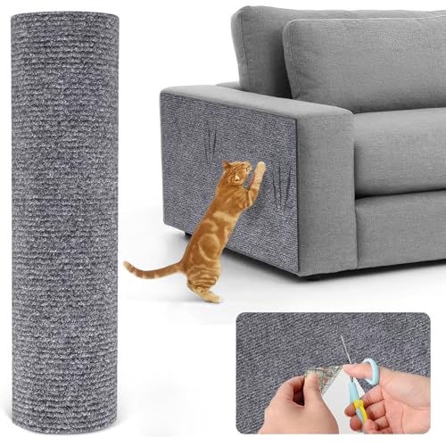 Herfair Kratzmatte Katze Selbstklebend Kratzbretter Kratzteppich Katze Wand,Kratzmatte für Katzen,Kratzwand, Kratzbrett Katzen kratzschutz für Möbel Sofa Tür Schutz (Hellgrün,30x100cm) von Herfair