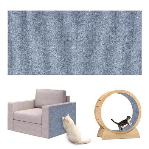 Herfair Selbstklebend Kratzmatte Katze Kratzpads Kratzmatte Katze Sofa Katzen Wand, DIY Kratzteppich Kratzschutz Sofa (60 * 200cm,Hellgrau) von Herfair