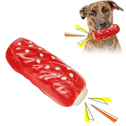 Herjiore Kauspielzeug Hund,Unzerstörbar Quietschen Hundespielzeug für Aggressive Kauer,Lebensmittelqualität Material Hund Kauspielzeug,Für die meisten Rassen geeignet (Würstchen) von Herjiore