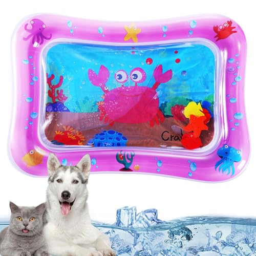 Herjiore 56 x 45cm Sensorische Wassermatte Katze,Wassermatte Katze,Wassermatte für Katzen,Wasserspielmatte Katze,Spielmatte Katze,interaktives Spielzeug für Hunde und Katzen von Herjiore