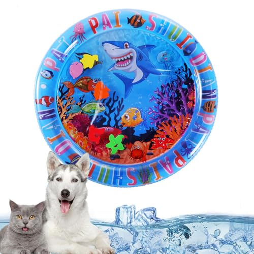 Herjiore ∅65cm Sensorische Wassermatte Katze,Wassermatte Katze,Wassermatte für Katzen,Wasserspielmatte Katze,Spielmatte Katze,interaktives Spielzeug für Hunde und Katzen von Herjiore