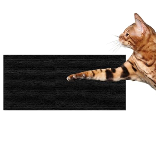 40 x 100cm Kratzmatte Selbstklebend,Katzenkratzmatten Selbstklebend, Climbing Cat Scratcher, Kratzbretter Katze, Kratzschutz Katzenkratzmatte für Schützt Teppiche Sofa Möbelschutz (Black) von Herjiore