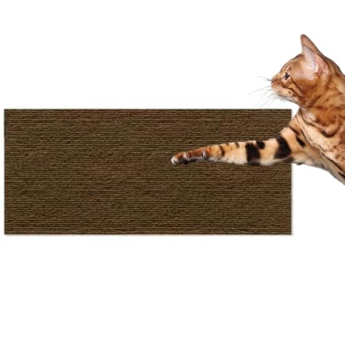 40 x 100cm Kratzmatte Selbstklebend,Katzenkratzmatten Selbstklebend, Climbing Cat Scratcher, Kratzbretter Katze, Kratzschutz Katzenkratzmatte für Schützt Teppiche Sofa Möbelschutz (Brown) von Herjiore