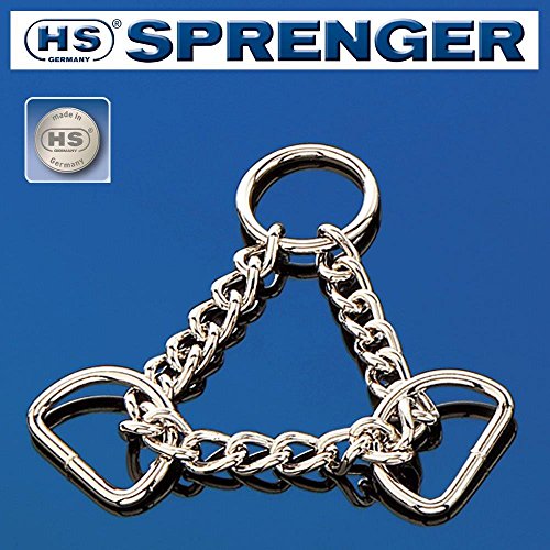 Sprenger 1x Durchzugskette, Stahl, vernickelt, Silber, Zwei D-Ringe, Größe: 20 mm (3/4"), Kettenstärke: 2,0 mm, HS von Herm Sprenger