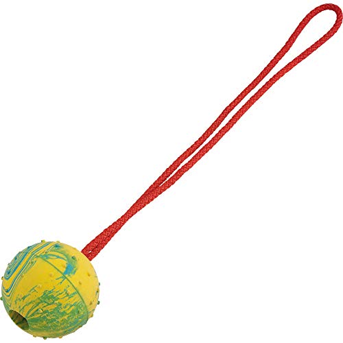 Sprenger Hundespielzeug Gummiball mit Seil I Zerrspielzeug oder Wurfspielzeug mit Schnur, robuster Ball für Hunde, Ø 50 mm von Herm Sprenger