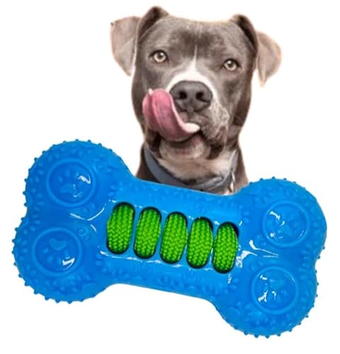 Hundespielzeug für Haustiere, robuster Nylonknochen mit Seilen, für Hunde, die gerne kauen, lustige Spielzeit und gerippte Oberfläche hilft, die Zähne zu reinigen (HR8546-BN) (Blau) von Hermans