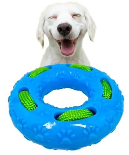 Hundespielzeug für Haustiere, robuster Nylonknochen mit Seilen, für Hunde, die gerne kauen, lustige Spielzeit und gerippte Oberfläche hilft, die Zähne zu reinigen (HR8546-RG) (Blau) von Hermans