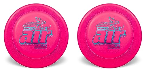 Hero Disc USA Hero Air 235 Hunde-Frisbee, Outdoor Hundespielzeug und Haustier Frisbee, leichte Hunde-Fliegescheibe 2 Stück (Rosa) von Hero Disc USA