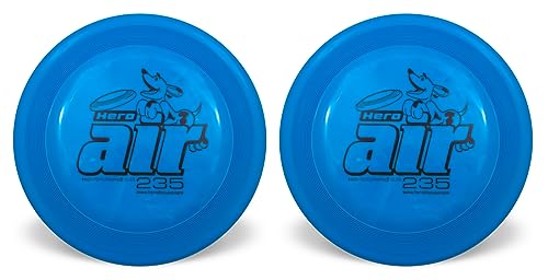 Hero Disc USA Hero Air 235 Hunde-Frisbee, Outdoor Hundespielzeug und Haustier Frisbee, leichte Hundefliegerscheibe 2 Stück (Blau) von Hero Disc USA