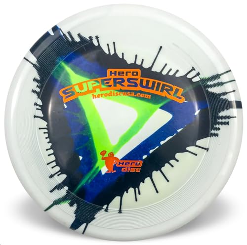 Superswirl 235 Hunde-Frisbee, Outdoor-Hundespielzeug und Haustier-Frisbee, pannensichere Hundefliegerscheibe (Farben und Stile können variieren) von Hero Disc USA