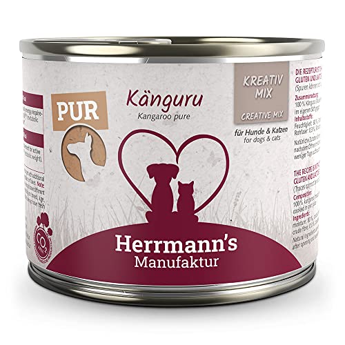 Herrmann's - Kreativ-Mix Känguru | Reinfleisch - 12 x 200g - Nassfutter - Für Hund & Katze von IKIMI