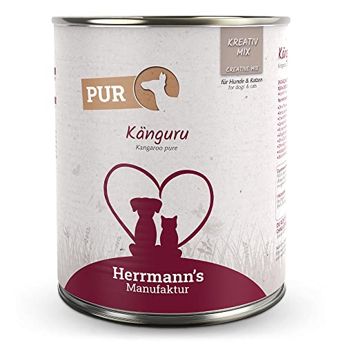 Herrmann's - Kreativ-Mix Känguru | Reinfleisch - 6 x 800g - Nassfutter - Für Hund & Katze von IKIMI