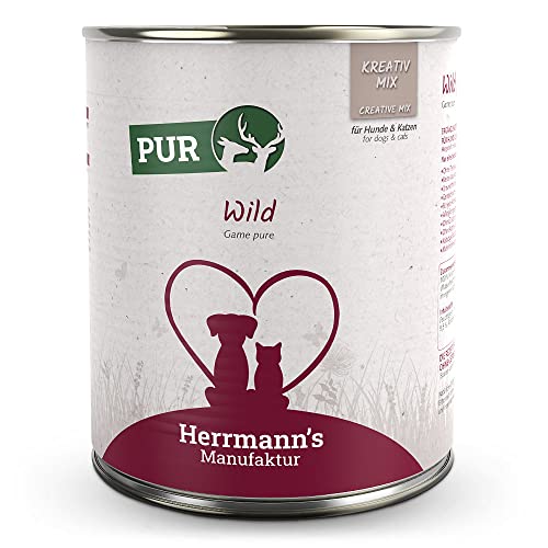 Herrmann's - Kreativ-Mix Wild | Reinfleisch - 6 x 800g - Nassfutter - Für Hund & Katze von IKIMI