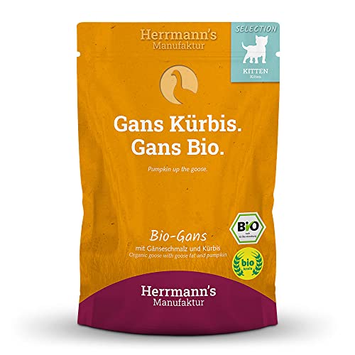 Herrmann's - Selection Kitten Bio Kittennahrung Gans - 20 x 100g - Nassfutter - Katzenfutter von Herrmann's