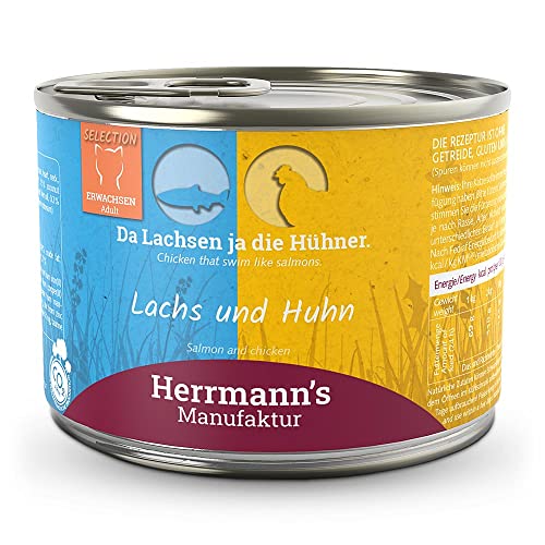 Herrmann's - Selection Lachs und Huhn - 12 x 200g - Nassfutter - Katzenfutter von Herrmann's