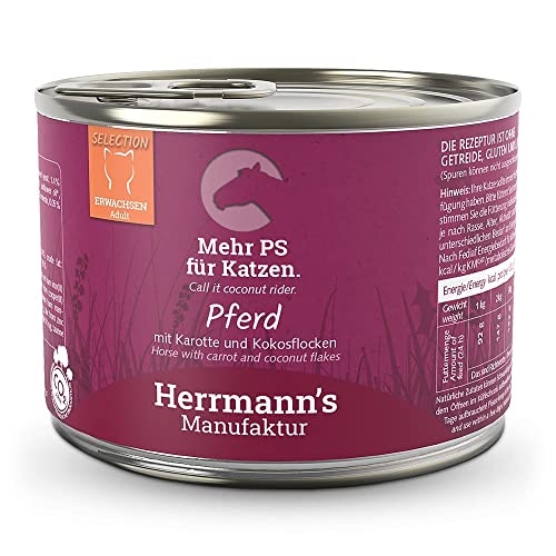 Herrmann's - Selection Pferd mit Karotte und Kokosflocken - 12 x 200g - Nassfutter - Katzenfutter von Herrmann's