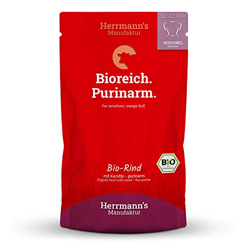 Herrmann's - Selection Sensibel Bio Rind mit Karotten - purinarm - 15 x 150g - Nassfutter - Hundefutter von IKIMI