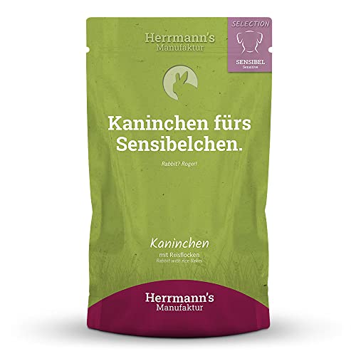 Herrmann's - Selection Sensibel Kaninchen mit Reisflocken - 15 x 150g - Nassfutter - Hundefutter von IKIMI