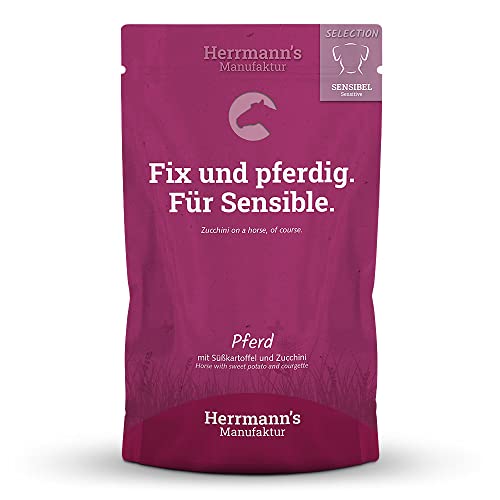 Herrmann's - Selection Sensibel Pferd mit Süßkartoffel und Zucchini - 15 x 150g - Nassfutter - Hundefutter von IKIMI