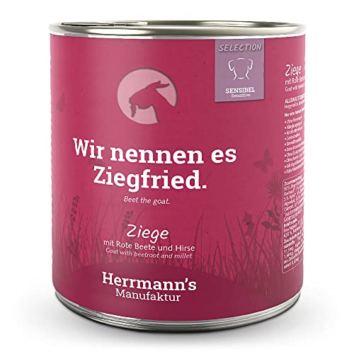 Herrmann's - Selection Sensibel Ziege mit rote Beete und Hirse - 6 x 800g - Nassfutter - Hundefutter von IKIMI