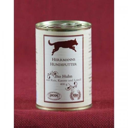 12 x Herrmanns Bio Gans mit Buchweizen, Obst und Kokosmilch 400g, Nassfutter, Hundefutter von Herrmanns