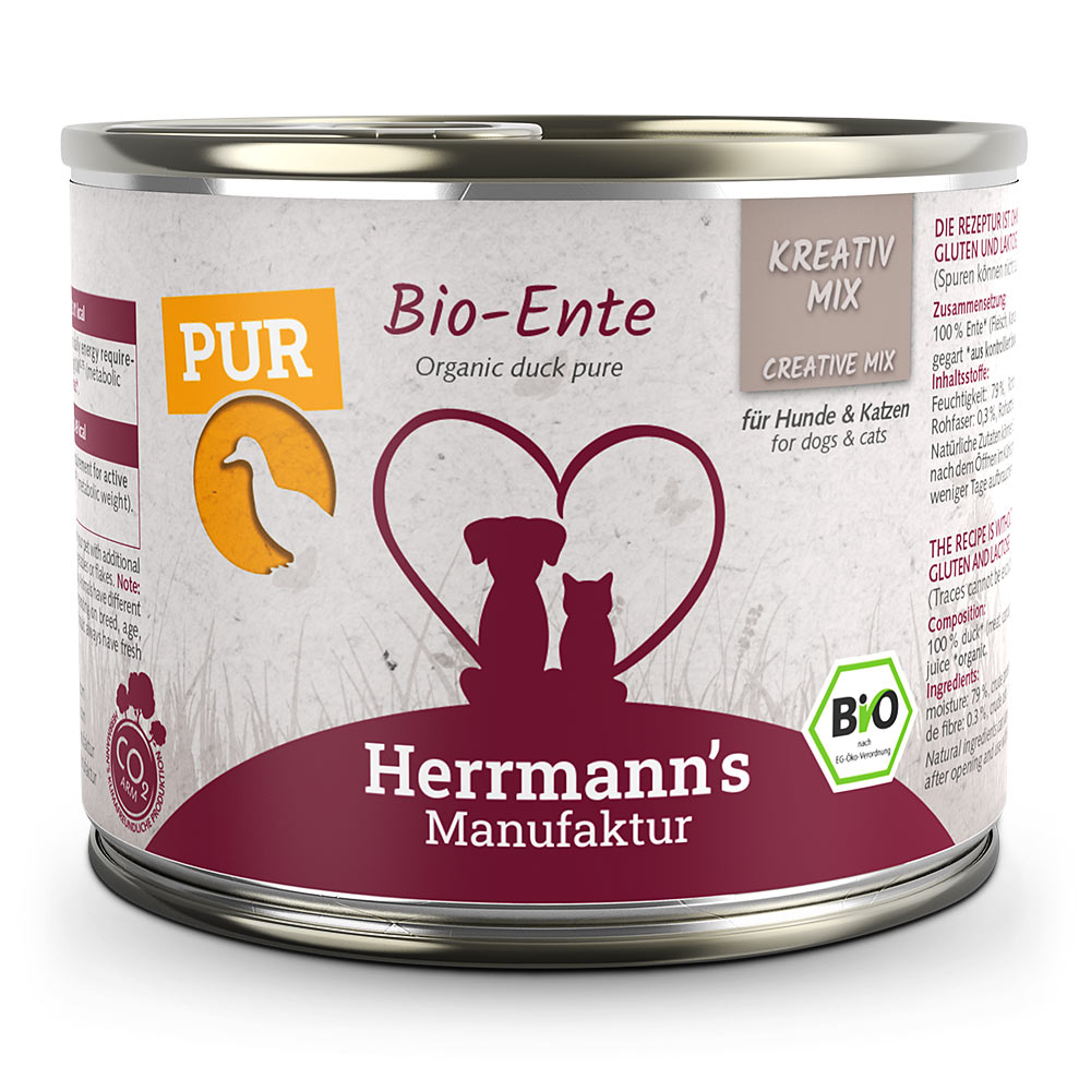 Herrmann's | Bio Ente Reinfleisch | Kreativ-Mix | 48 x 200 g von Herrmanns