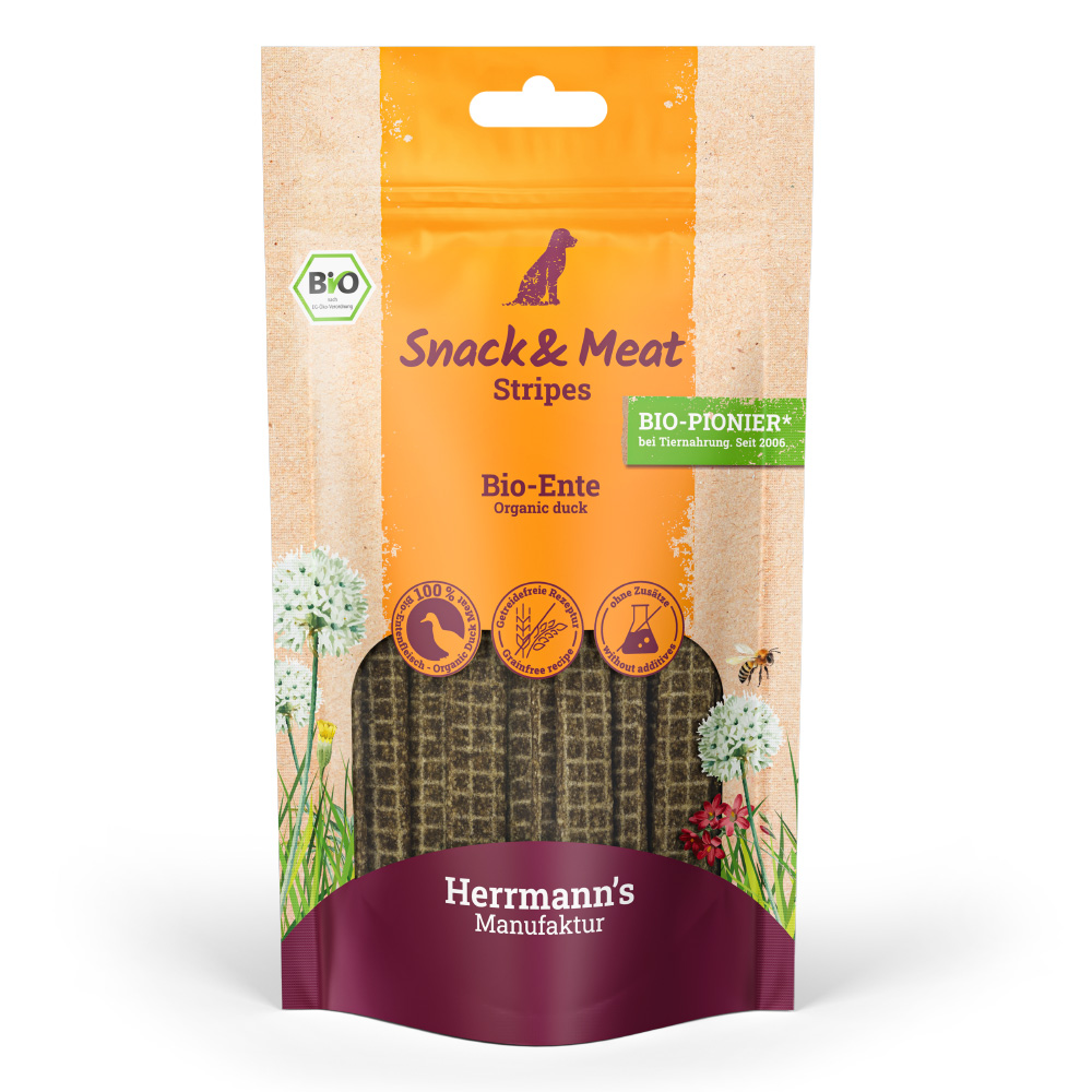 Herrmann's | Bio-Ente | Snack & Meat Stripes | 6 x 80 g Herrmann's | Bio-Ente | Snack & Meat Stripes | 6 x 80 g von Herrmanns