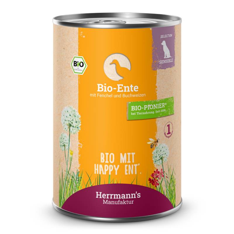 Herrmann's | Bio Ente mit Fenchel & Buchweizen | Selection Sensible | 24 x 400 g von Herrmanns