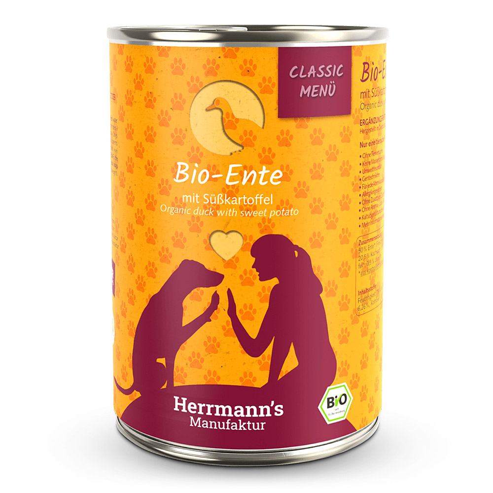 Herrmann's | Bio-Ente mit Süßkartoffeln | Classic | 24 x 400 g von Herrmanns