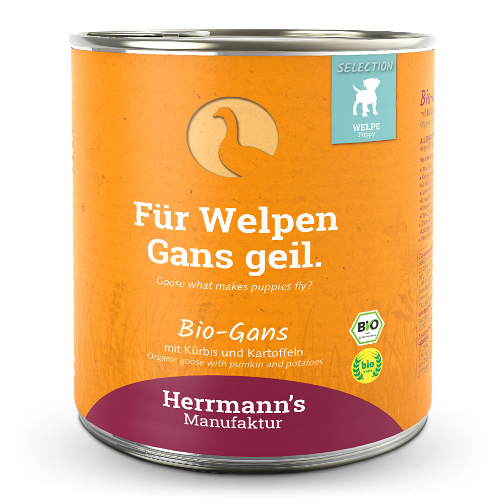 Herrmann's | Bio Gans mit Kürbis & Kartoffel | Selection Puppy | 12 x 800 g von Herrmanns