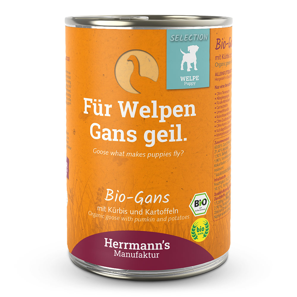 Herrmann's | Bio Gans mit Kürbis & Kartoffel | Selection Puppy | 24 x 400 g von Herrmanns