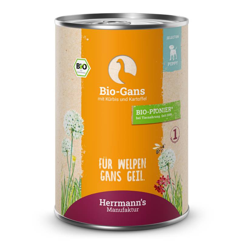 Herrmann's | Bio Gans mit Kürbis & Kartoffel | Selection Puppy | 24 x 400 g von Herrmanns