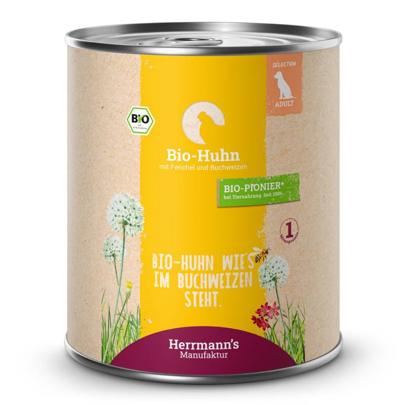 Herrmann's | Bio Huhn mit Fenchel & Buchweizen | Selection Adult | 12 x 800 g von Herrmanns