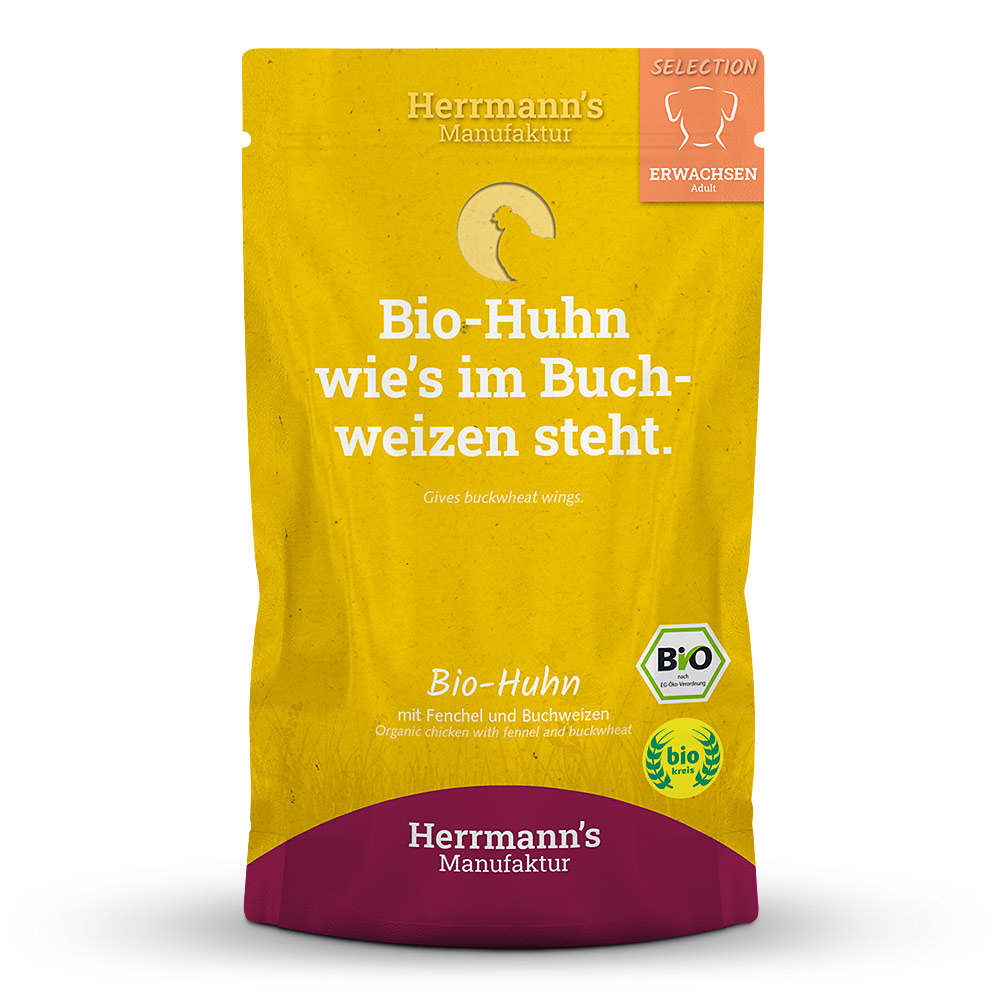 Herrmann's | Bio Huhn mit Fenchel & Buchweizen | Selection Adult | 15 x 150 g von Herrmanns