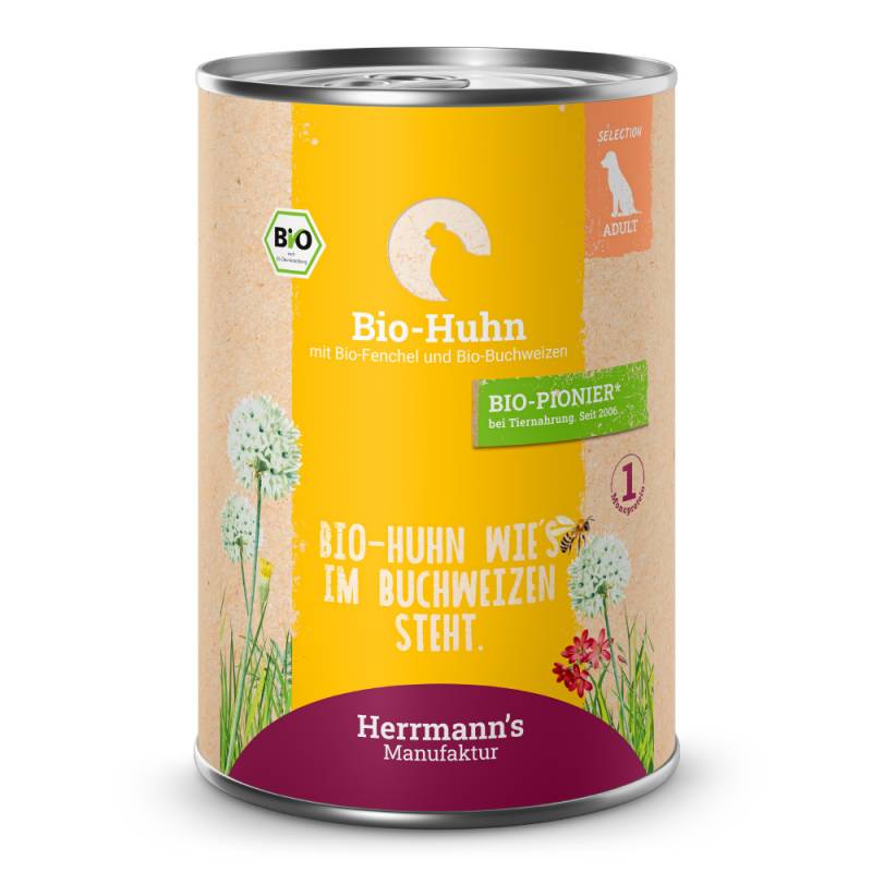 Herrmann's | Bio Huhn mit Fenchel & Buchweizen | Selection Adult | 6 x 400 g von Herrmanns