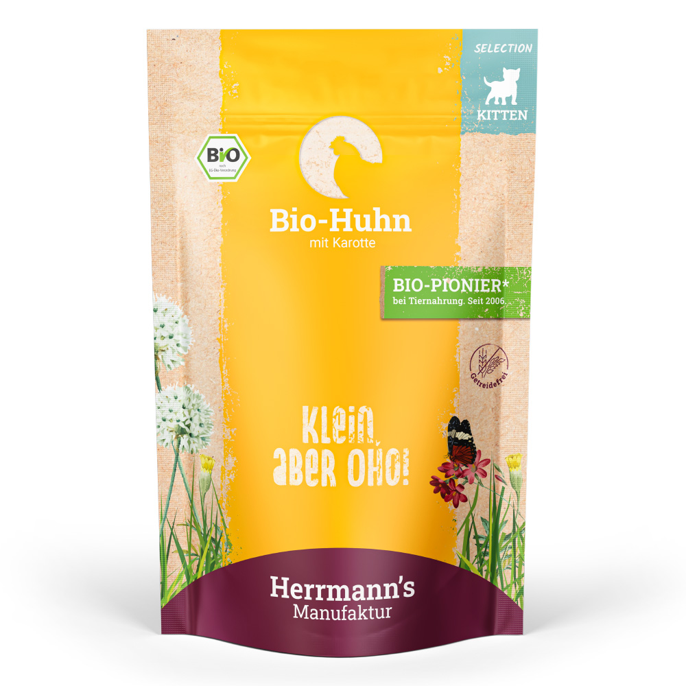 Herrmann's | Bio Huhn mit Karotte | Selection Kitten | 12 x 100 g von Herrmanns