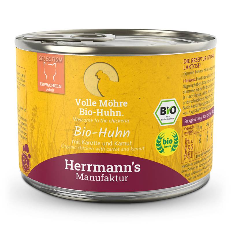 Herrmann's | Bio Huhn mit Karotte & Kamut | Selection Adult | 12 x 200 g von Herrmanns