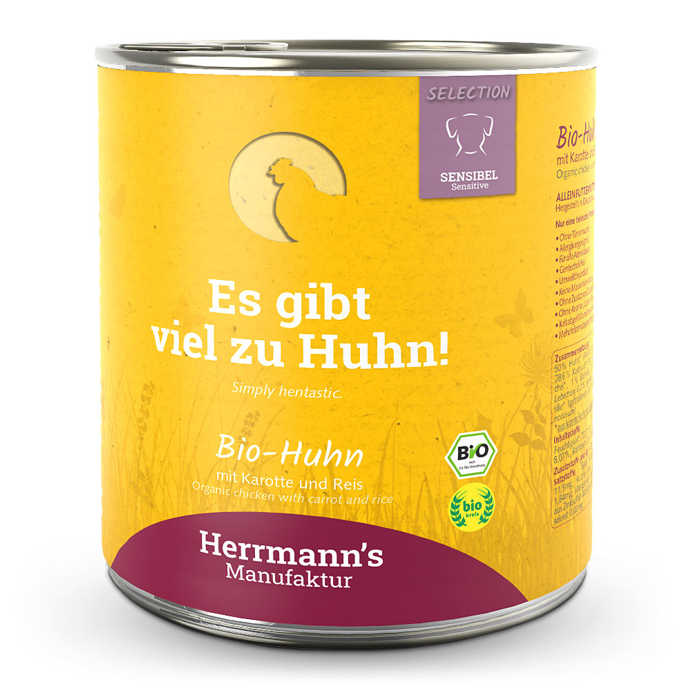 Herrmann's | Bio Huhn mit Karotte & Reis | Selection Sensible | 12 x 800 g von Herrmanns