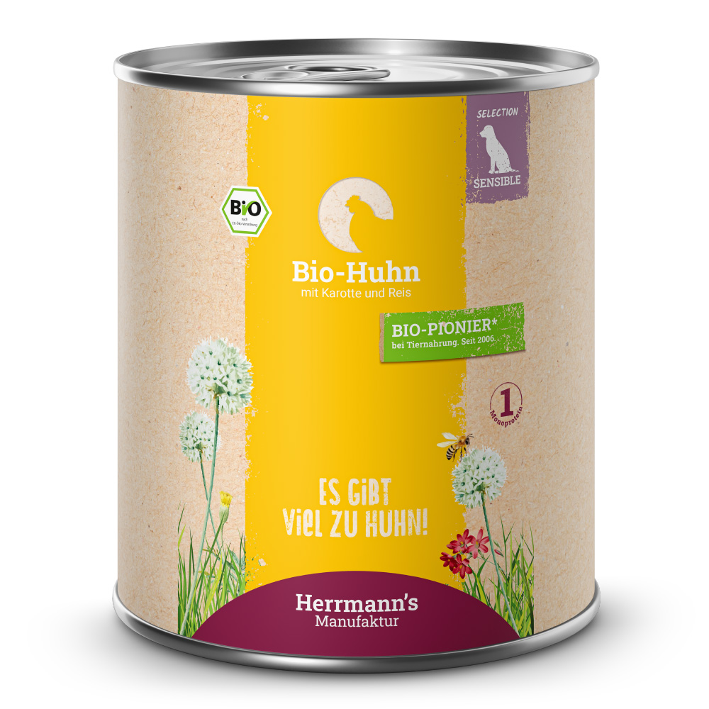 Herrmann's | Bio Huhn mit Karotte & Reis | Selection Sensible | 24 x 800 g von Herrmanns