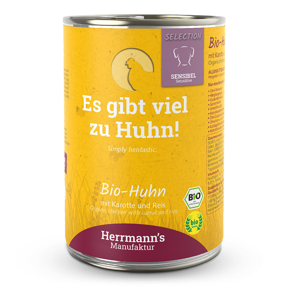 Herrmann's | Bio Huhn mit Karotte & Reis | Selection Sensible | 48 x 400 g von Herrmanns