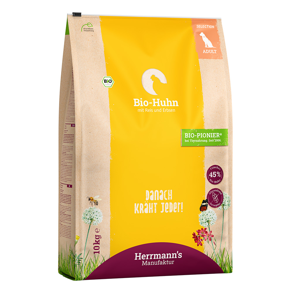 Herrmann's | Bio-Huhn mit Reis & Erbsen | Selection Adult | 10 kg von Herrmanns